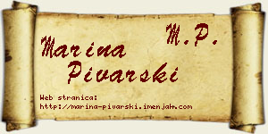 Marina Pivarski vizit kartica